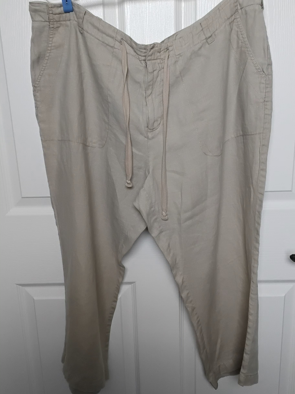 Womans St. John's Bay Drawstring 100% Linen Pants